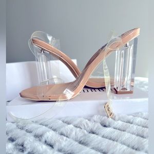 Cape Robbin Translucent Block Heel Size 9